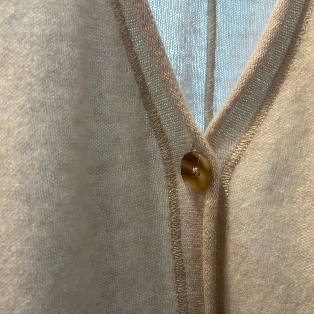 Free People Oversized Women's Beige 3-Button Cashmere Cardigan, Breast Pocket, S - Picture 11 of 11